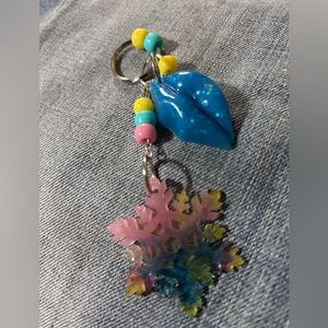 Lips snow flakes Keychain for purse keychain & backpack
